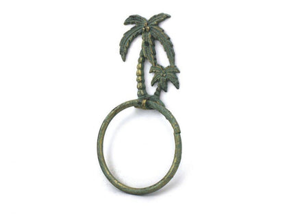 Antique Bronze Cast Iron Palm Tree Towel Holder 9""