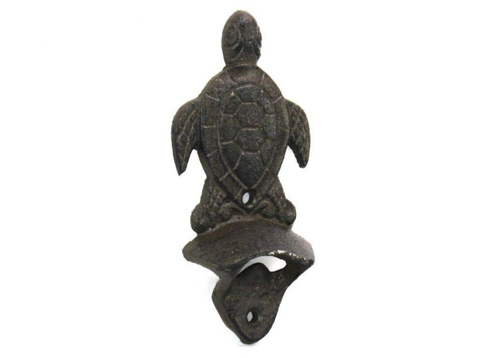 Cast Iron Wall Mounted Sea Turtle Bottle Opener 6""
