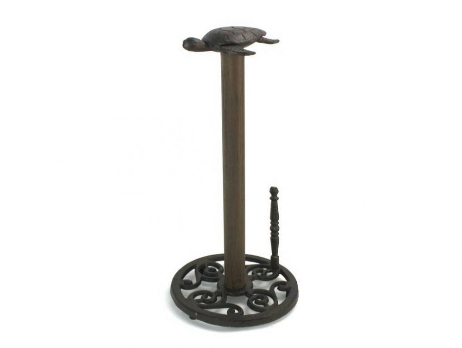Cast Iron Sea Turtle Paper Towel Holder 13""