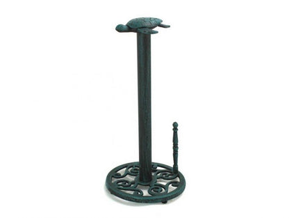 Seaworn Blue Cast Iron Sea Turtle Paper Towel Holder 13""
