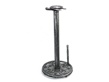 Antique Silver Cast Iron Sea Turtle Paper Towel Holder 13""
