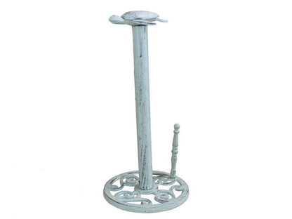 Whitewashed Cast Iron Sea Turtle Paper Towel Holder 13""