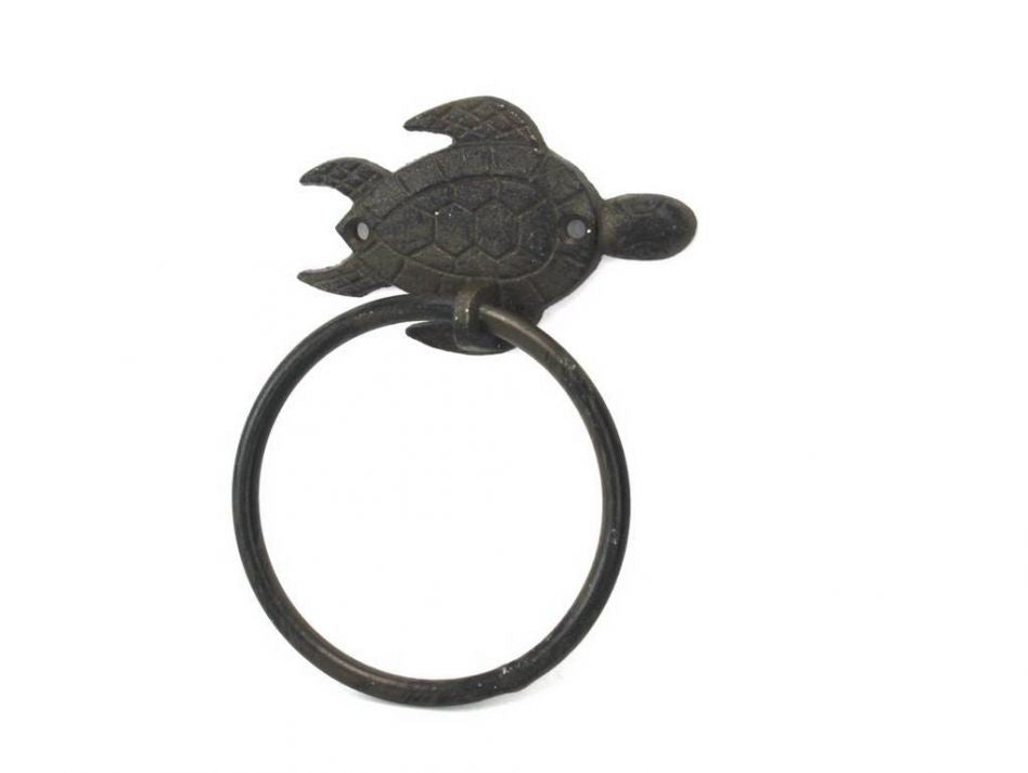 Cast Iron Sea Turtle Towel Holder 7""