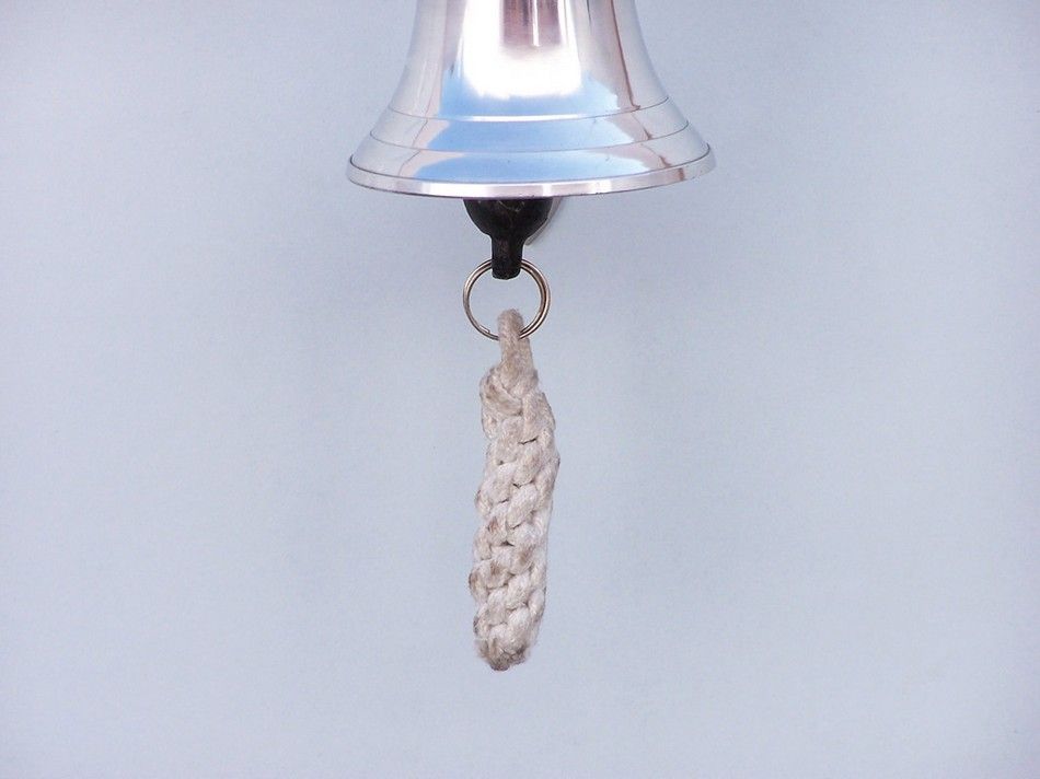 Chrome Hanging Ship Wheel Bell 7""