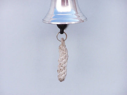 Chrome Hanging Ship Wheel Bell 7""