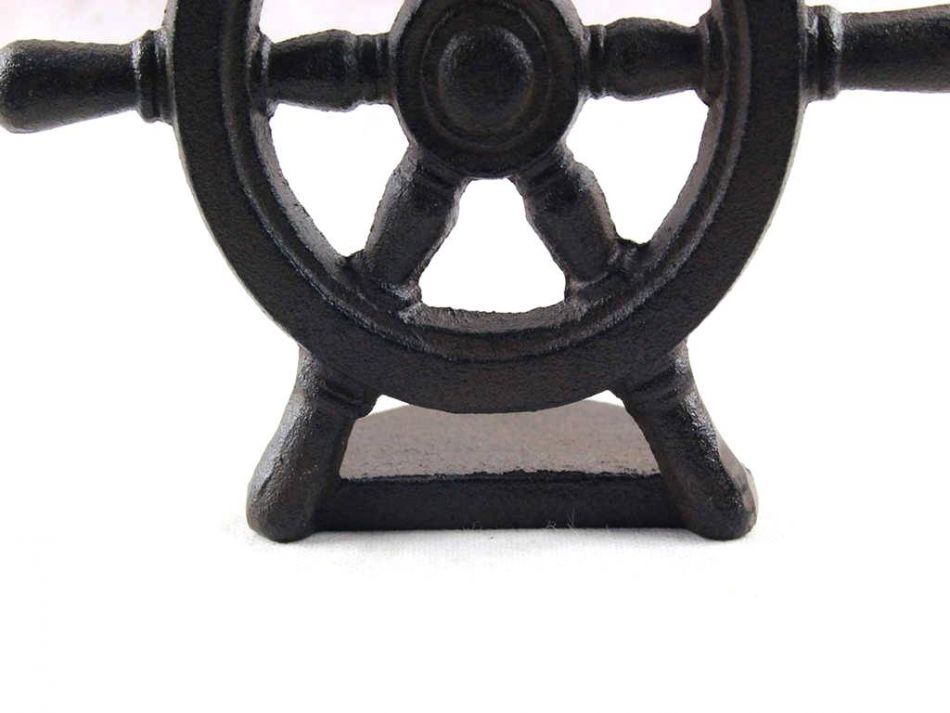 Cast Iron Ship Wheel Door Stopper 9""