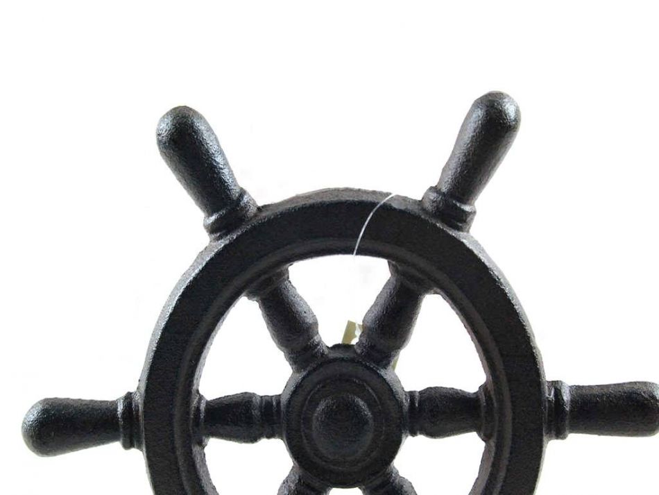 Cast Iron Ship Wheel Door Stopper 9""