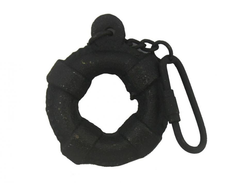 Rustic Black Cast Iron Lifering Key Chain 5""