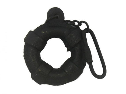 Rustic Black Cast Iron Lifering Key Chain 5""