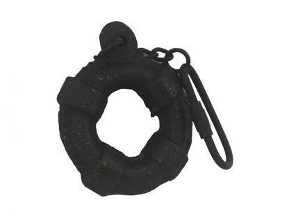 Rustic Black Cast Iron Lifering Key Chain 5""