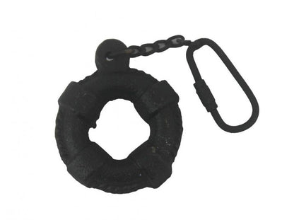 Rustic Black Cast Iron Lifering Key Chain 5""