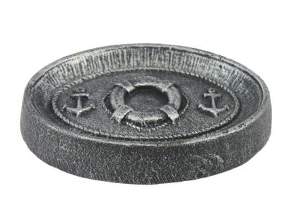Antique Silver Cast Iron Decorative Anchors And Lifering Bowl 8""