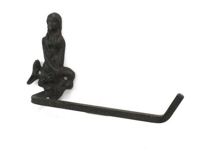 Cast Iron Mermaid Toilet Paper Holder 10""