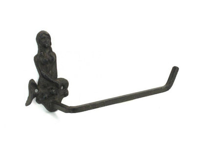 Cast Iron Mermaid Toilet Paper Holder 10""