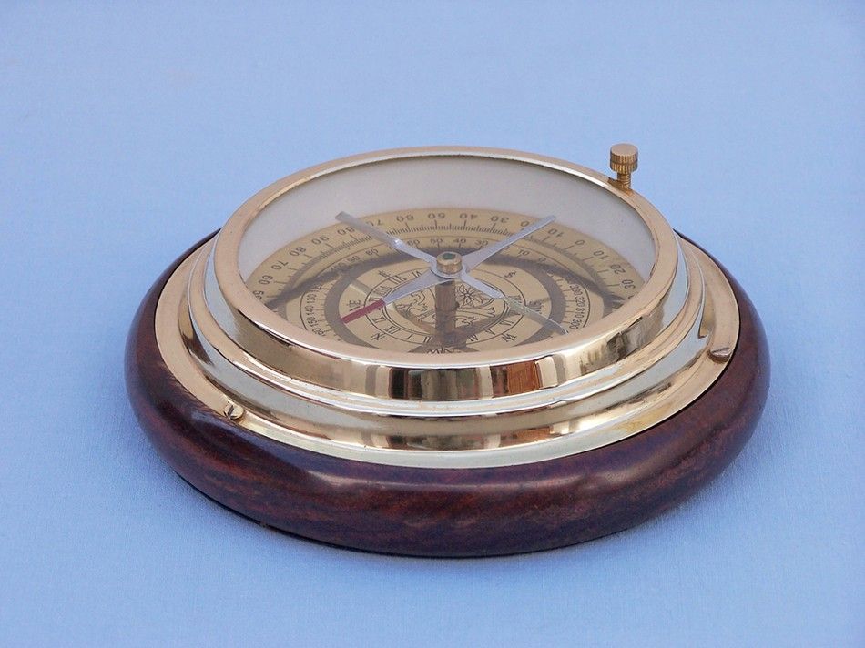 Brass Directional Desktop Compass 6""