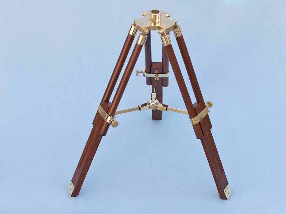 Decorative Wooden Brass Compass Table 23""