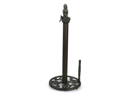 Cast Iron Mermaid Paper Towel Holder 16""