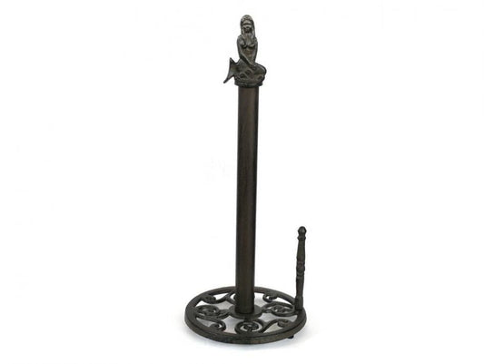 Cast Iron Mermaid Paper Towel Holder 16""