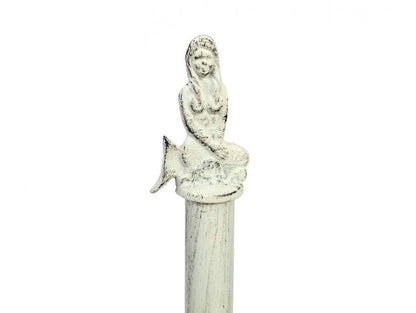 Whitewashed Cast Iron Mermaid Paper Towel Holder 16""