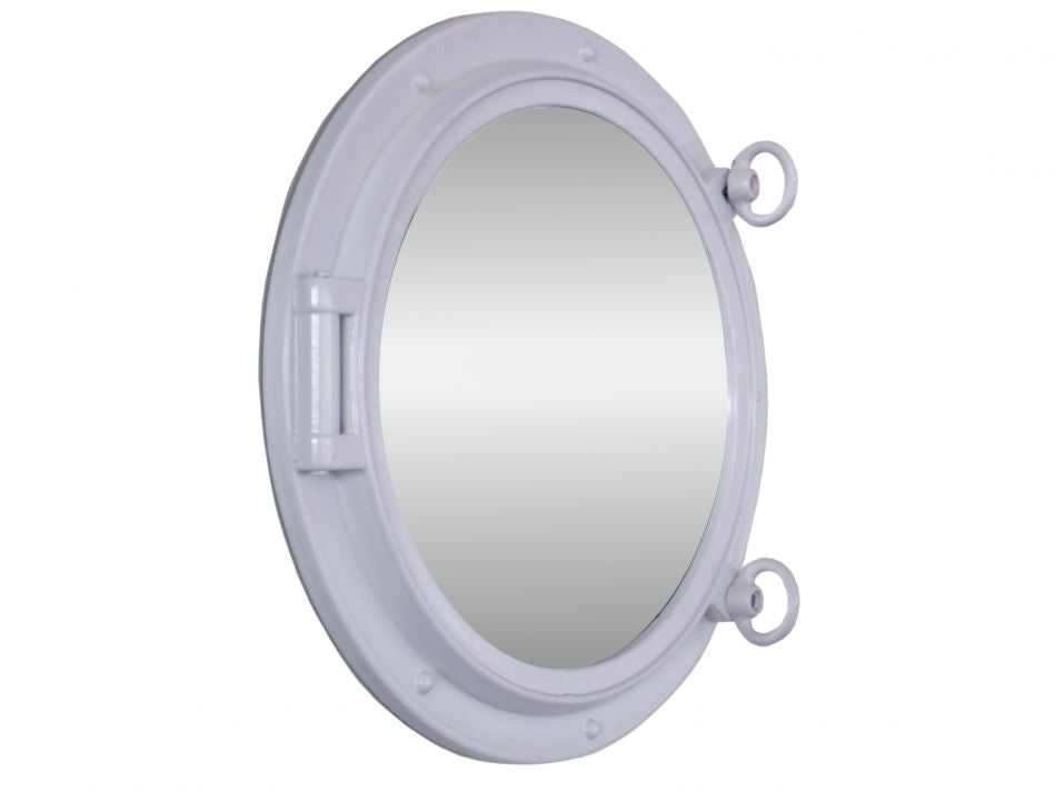 Gloss White Decorative Ship Porthole Mirror 15""