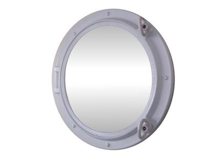 Gloss White Decorative Ship Porthole Mirror 15""