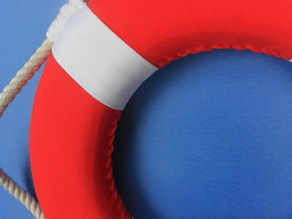 Vibrant Red Decorative Lifering with White Bands 20""