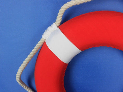 Vibrant Red Decorative Lifering with White Bands 20""
