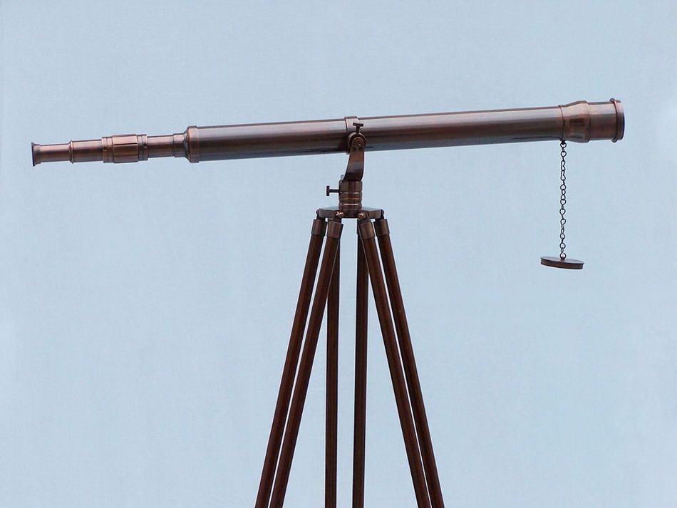 Floor Standing Antique Copper Galileo Telescope 65""