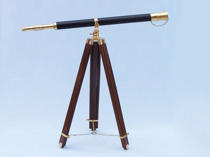 Floor Standing Brass/Leather Galileo Telescope 65""