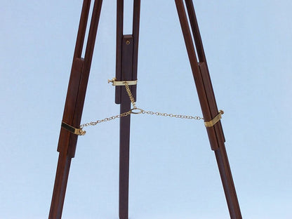 Floor Standing Brass/Wood Galileo Telescope 65""