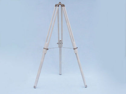 Floor Standing Chrome/White Leather Galileo Telescope 65""
