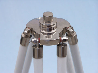 Floor Standing Chrome/White Leather Galileo Telescope 65""