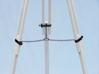 Admirals Floor Standing Oil Rubbed Bronze with White Leather Telescope 60""