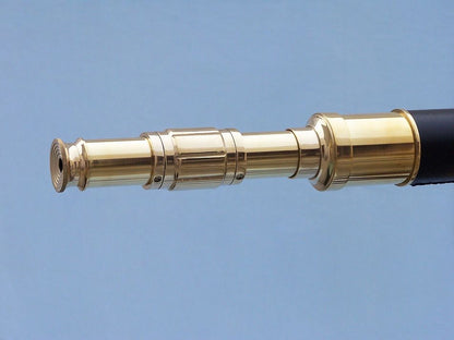 Admirals Floor Standing Brass with Leather Telescope 60""