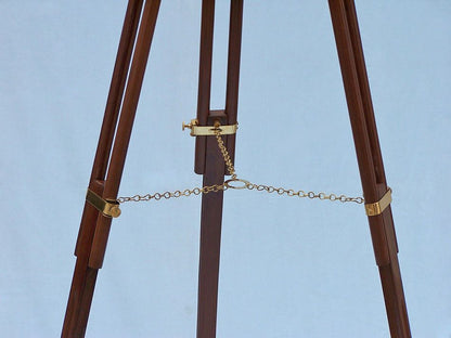 Admirals Floor Standing Brass with Wood Telescope 60""