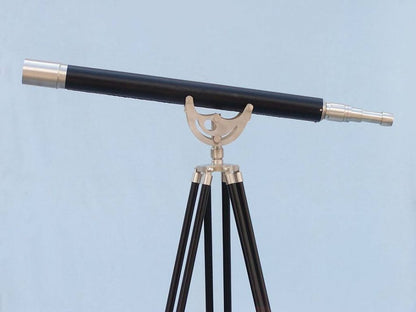 Floor Standing Brushed Nickel With Leather Anchormaster Telescope 65""