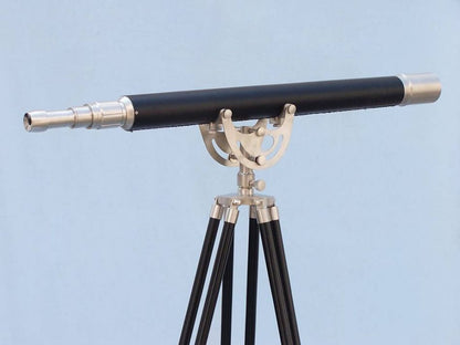 Floor Standing Brushed Nickel With Leather Anchormaster Telescope 65""