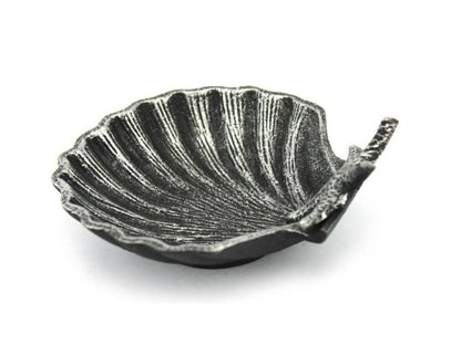 Antique Silver Cast Iron Shell With Starfish Decorative Bowl 6""