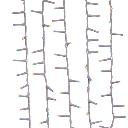 600-Light Multicolor LED White Wire Rice Light Garland