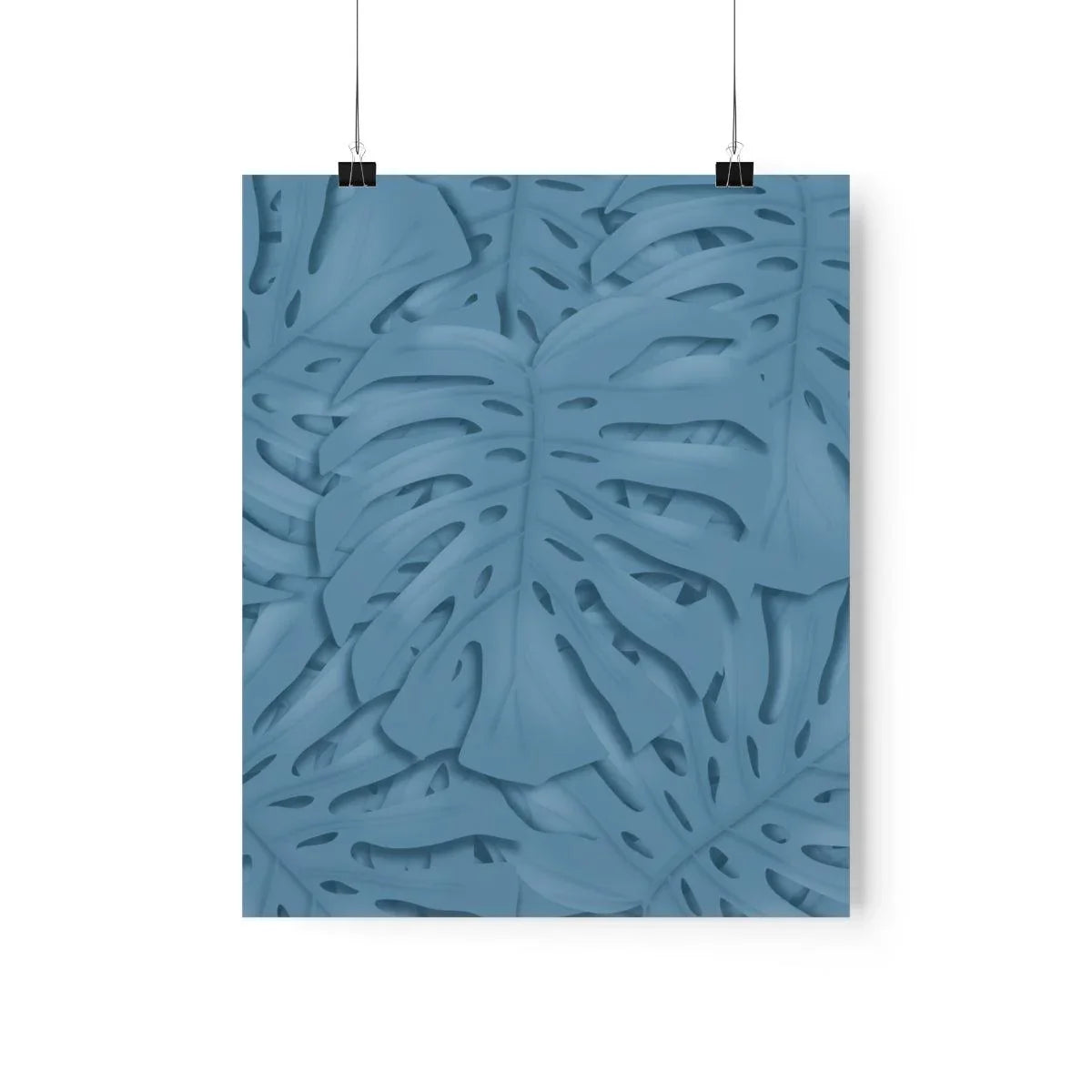Cerulean Monstera Botanical Print – Unframed Wall Art