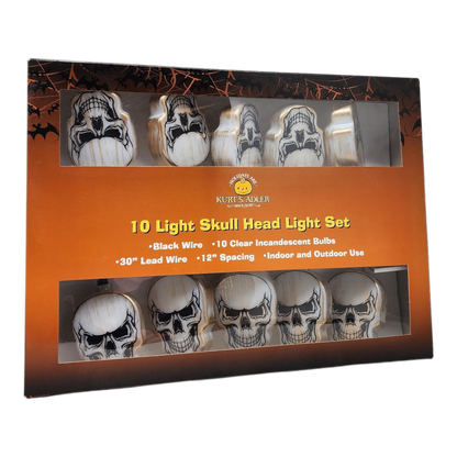 Skull Head 10 Light String Light Set