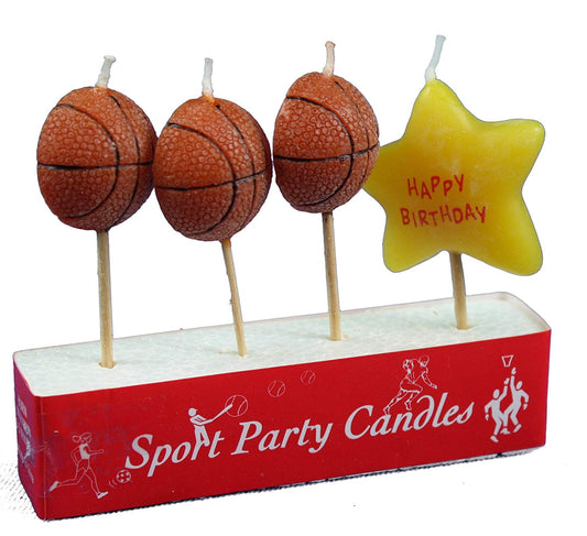 Happy Birthday Cake Candles - Basketball