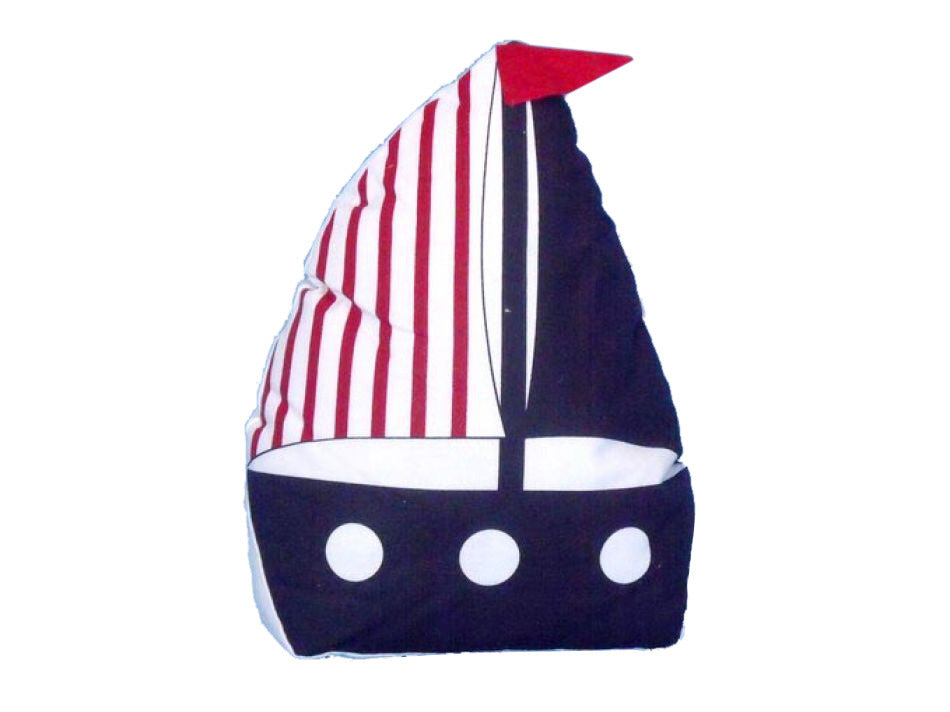 Patriotic Blue with Red Stripe Sailboat Door Stopper 10""