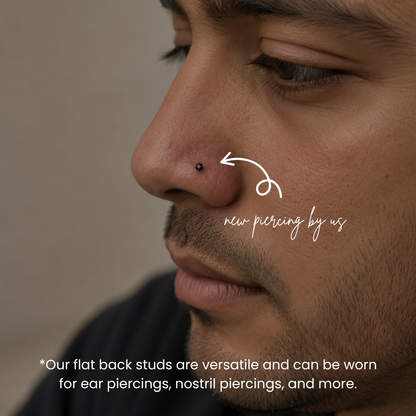 Classic Black 2mm CZ Threadless Labret Titanium Flat Back Earring