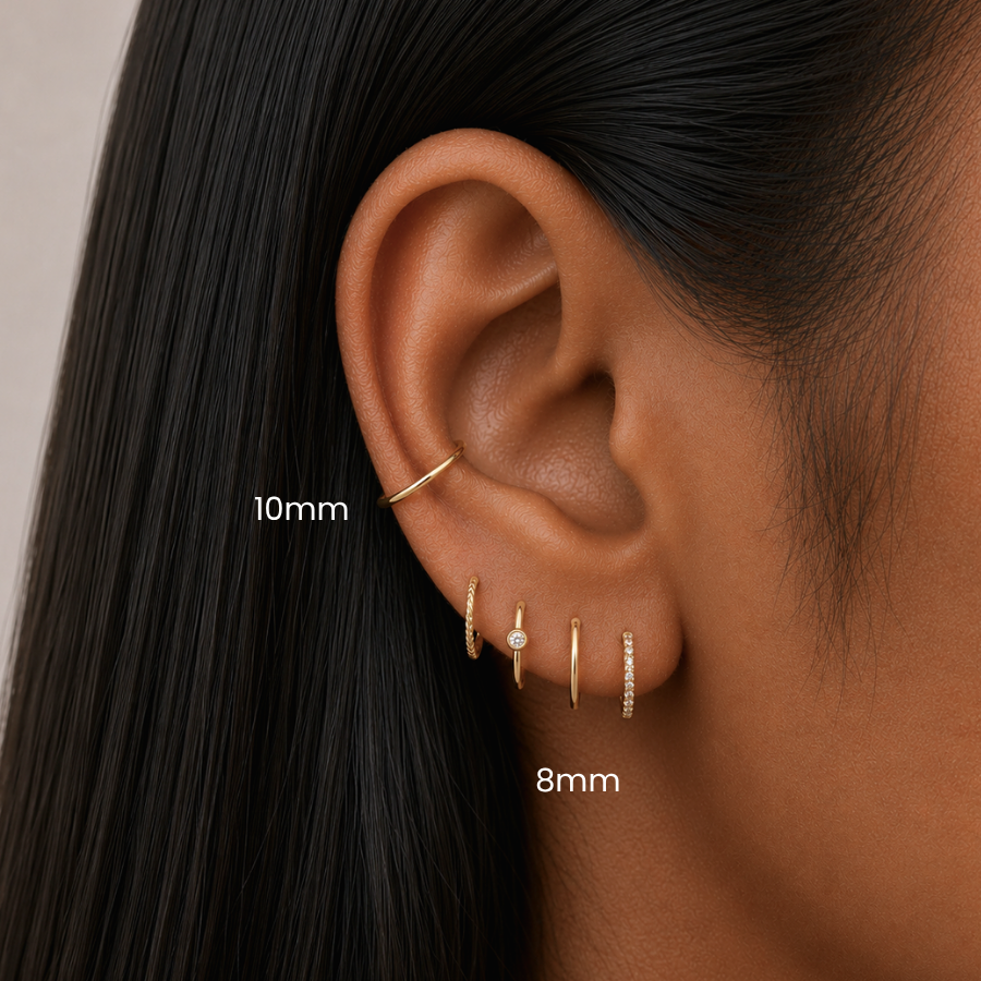 Classic Clicker 10mm Titanium PVD Gold Hinged Nap Hoop Earring