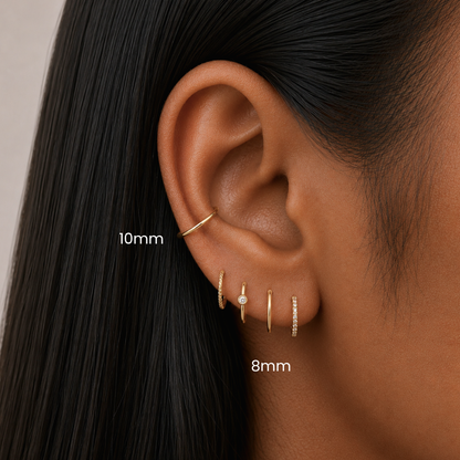 Classic Clicker 8mm Titanium PVD Plating Hinged Hoop Earring