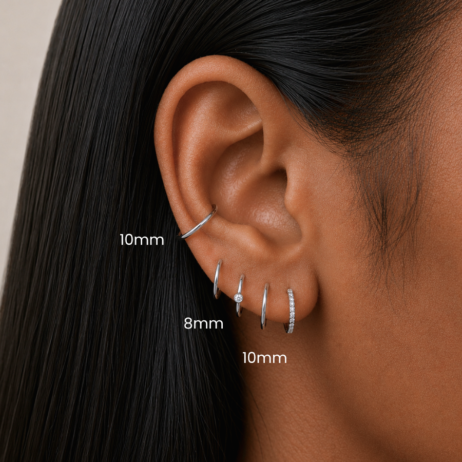 Classic Clicker 8mm Titanium Hinged Hoop Earring
