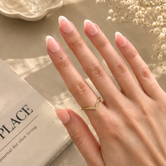CZ Wishbone Band Titanium PVD Gold Ring