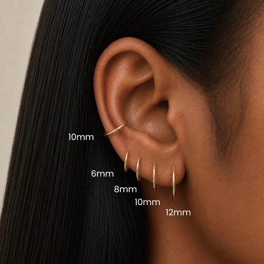Classic Clicker 12mm Titanium PVD Gold Hinged Nap Hoop Earring