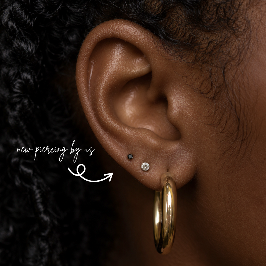 Classic Black 2mm CZ Threadless Labret Titanium Flat Back Earring